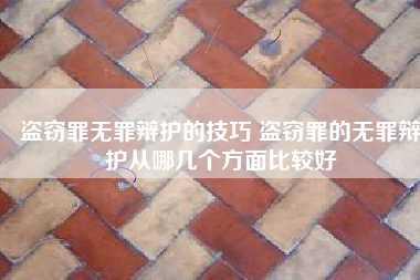 盗窃罪无罪辩护的技巧 盗窃罪的无罪辩护从哪几个方面比较好