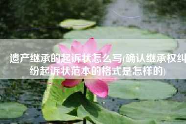 遗产继承的起诉状怎么写(确认继承权纠纷起诉状范本的格式是怎样的)