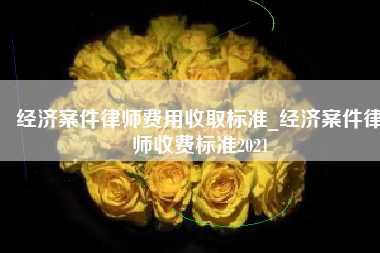 经济案件律师费用收取标准_经济案件律师收费标准2021