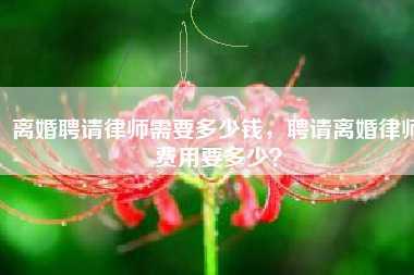 离婚聘请律师需要多少钱,聘请离婚律师费用要多少?