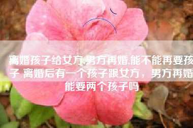 离婚孩子给女方,男方再婚,能不能再要孩子 离婚后有一个孩子跟女方,男方再婚能要两个孩子吗