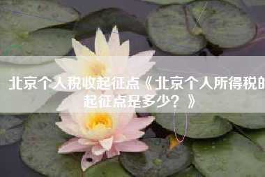 北京个人税收起征点《北京个人所得税的起征点是多少?》