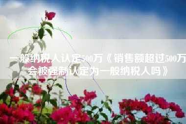 一般纳税人认定500万《销售额超过500万会被强制认定为一般纳税人吗》