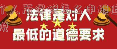 个人所得税怎么申报退税怎么操作 个人所得税怎么申报退税怎么操作视频