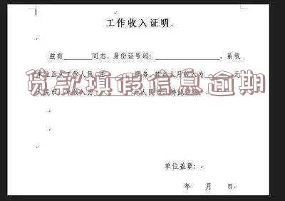 贷款填假信息逾期