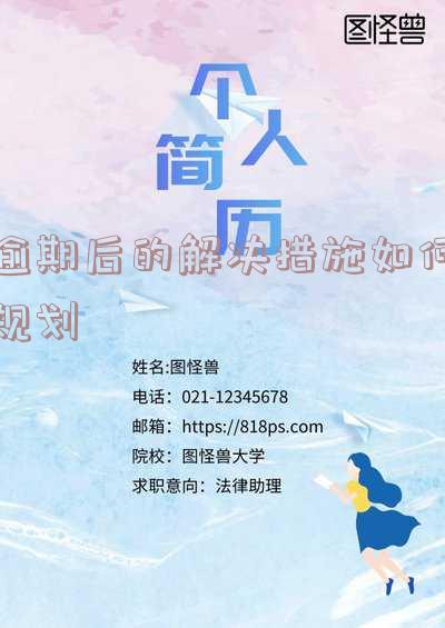 逾期后的解决措施如何规划