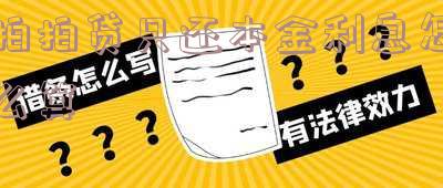 拍拍贷怎么可以只还本金的钱,如何申请只还本金?