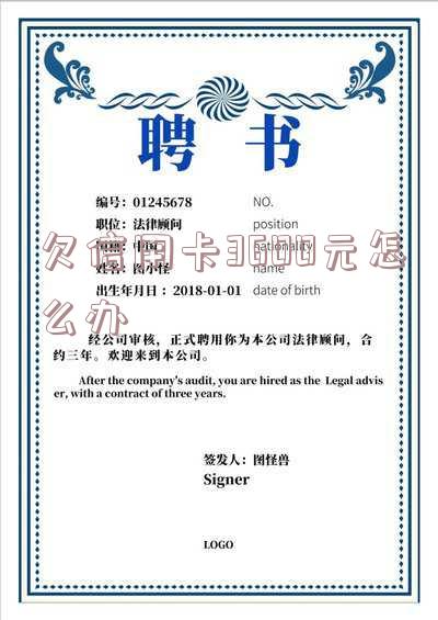 欠信用卡3600元怎么办-欠信用卡3600元怎么办理